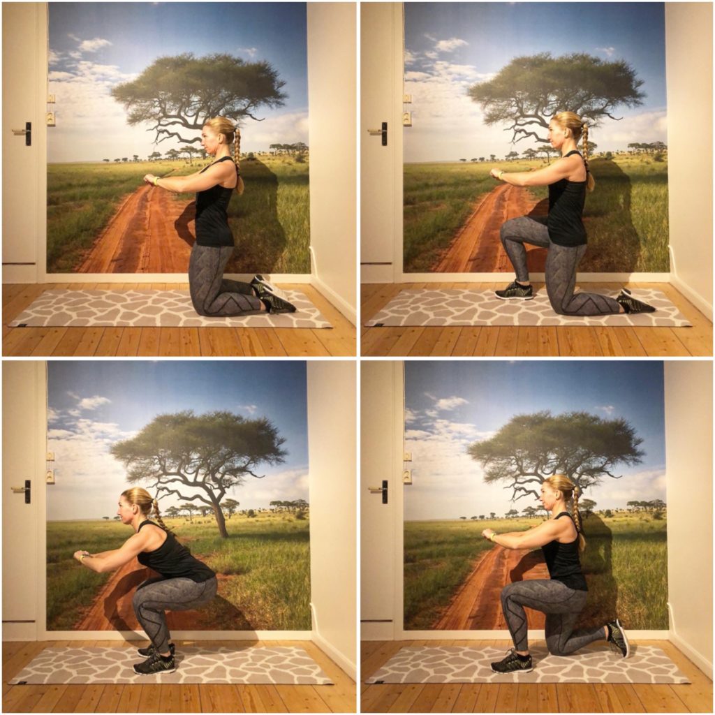 Knästående till squat