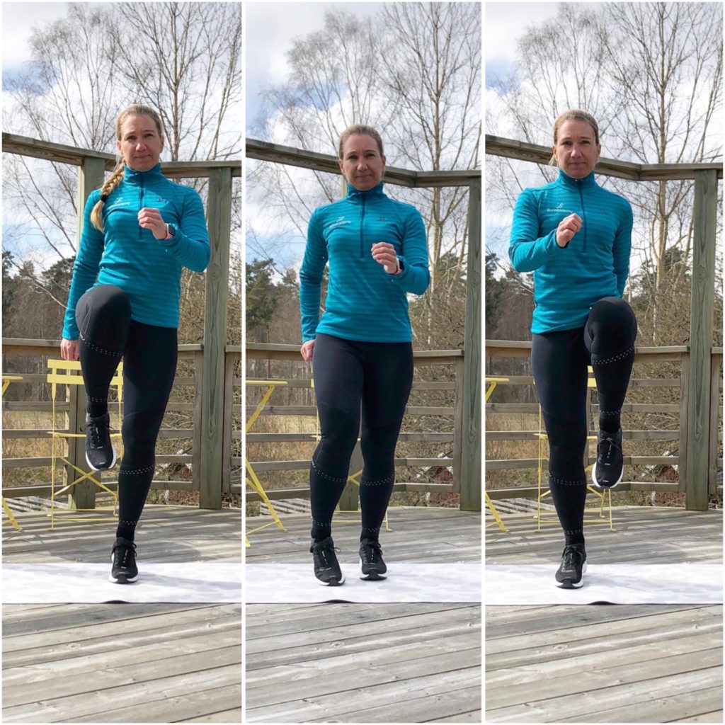 Höga knän på var tredje