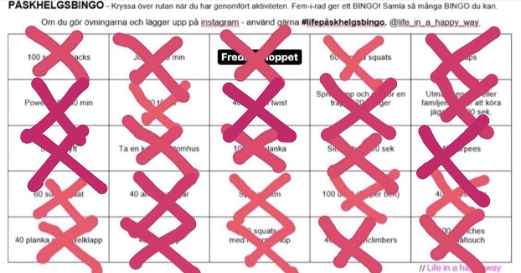 Påskhelgsbingo