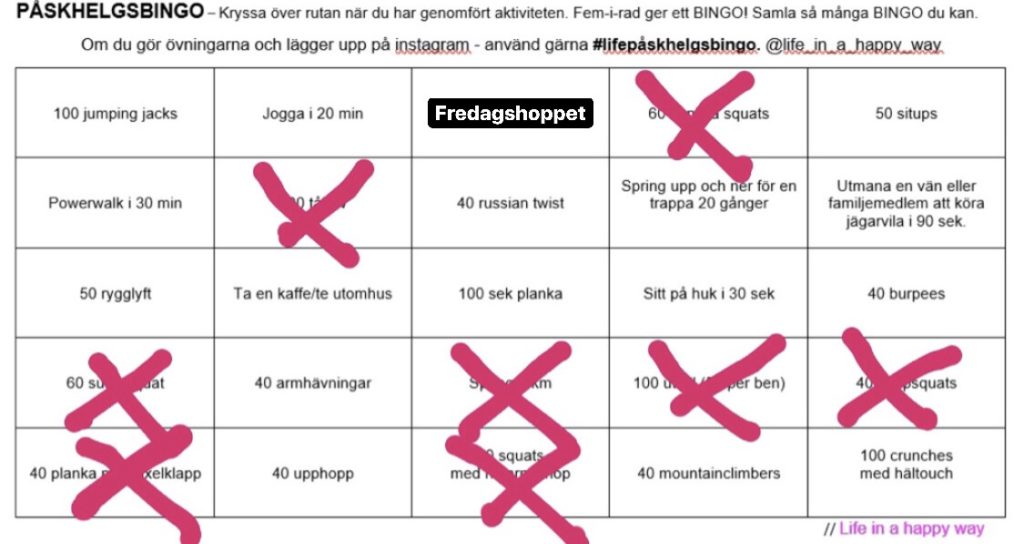 Påskhelgsbingo