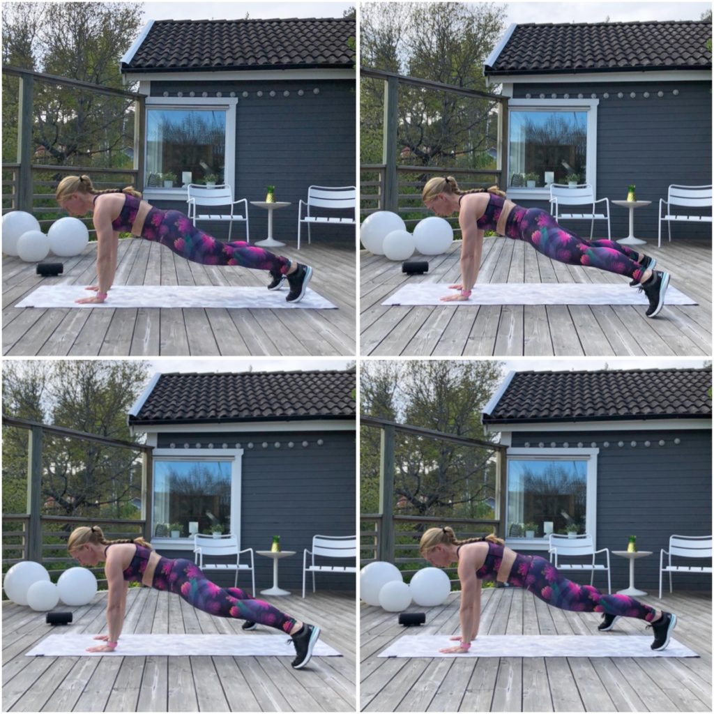 Planka med vandrande ben