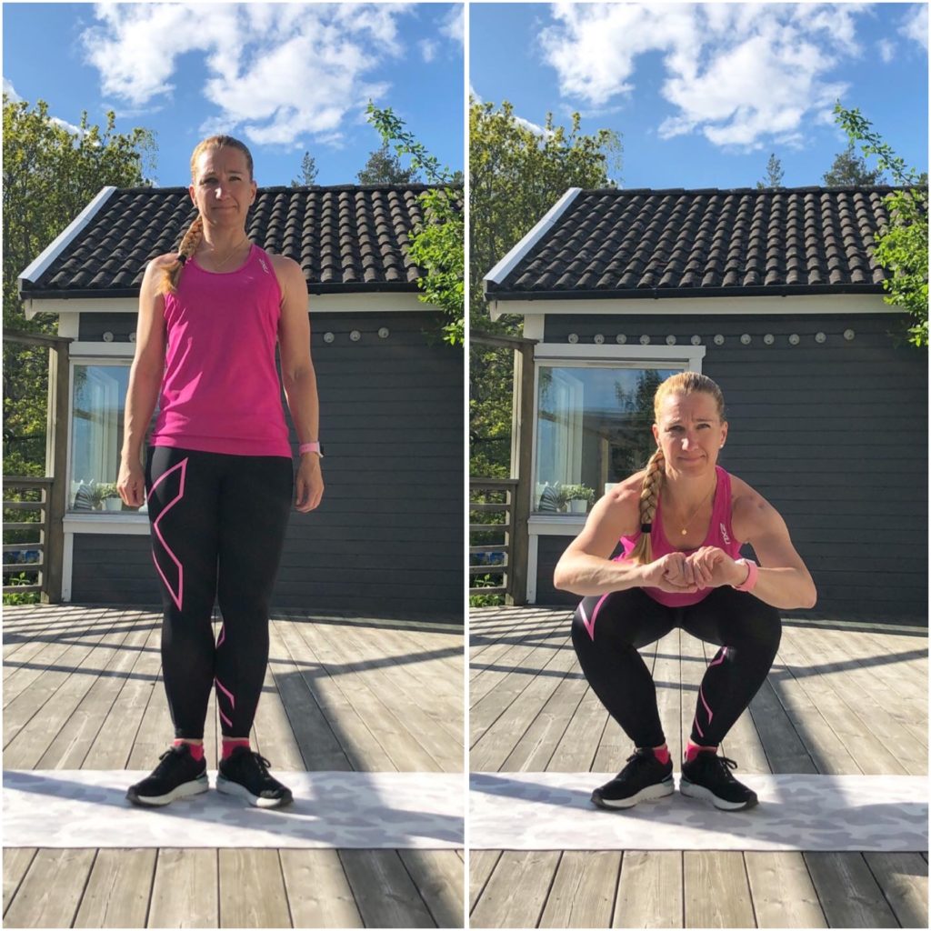 Squats med hälarna ihop