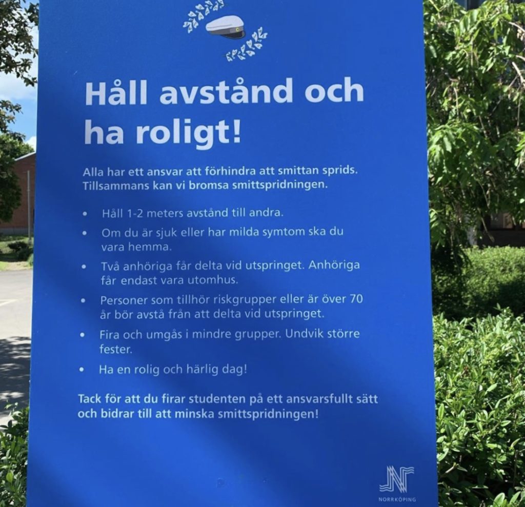 Skylt vid utspringet