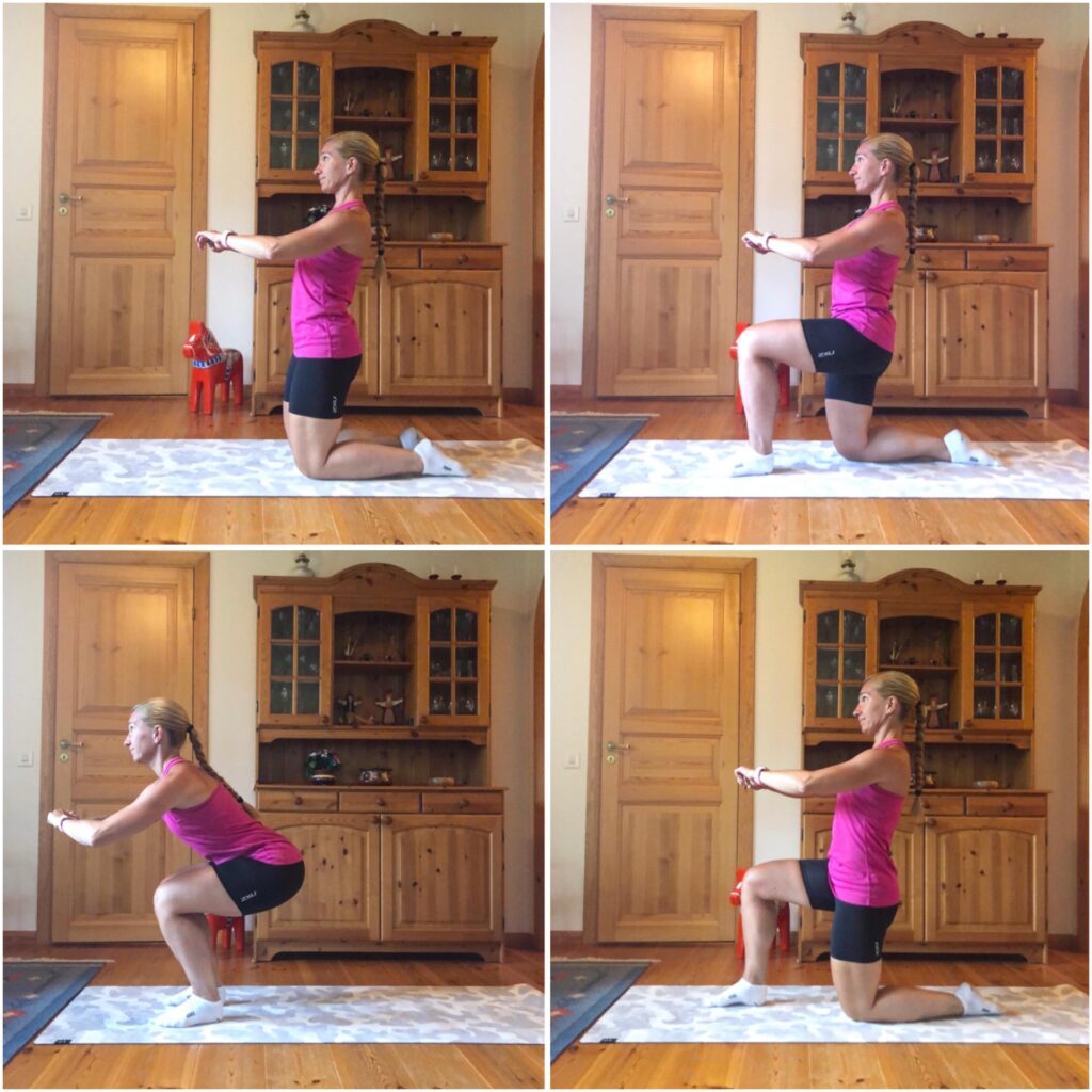 Knästående till squat
