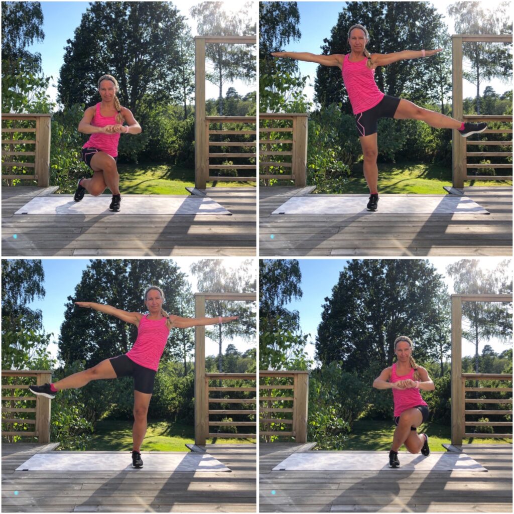 Korsande utfall bakåt med stjärna