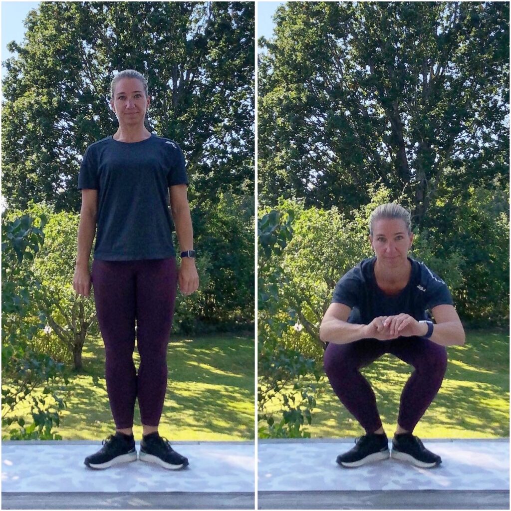 Squats med hälarna ihop
