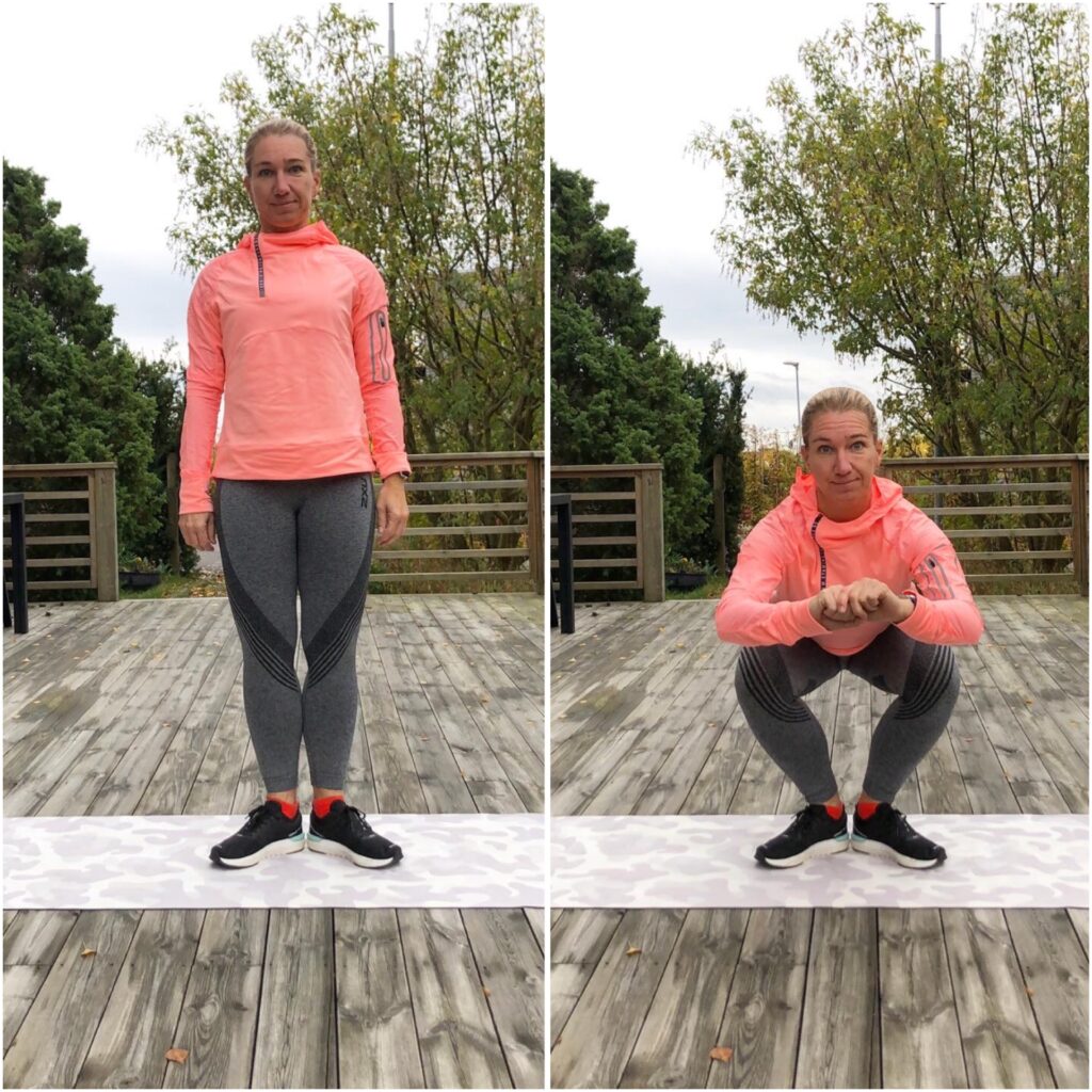 Squats med hälarna ihop