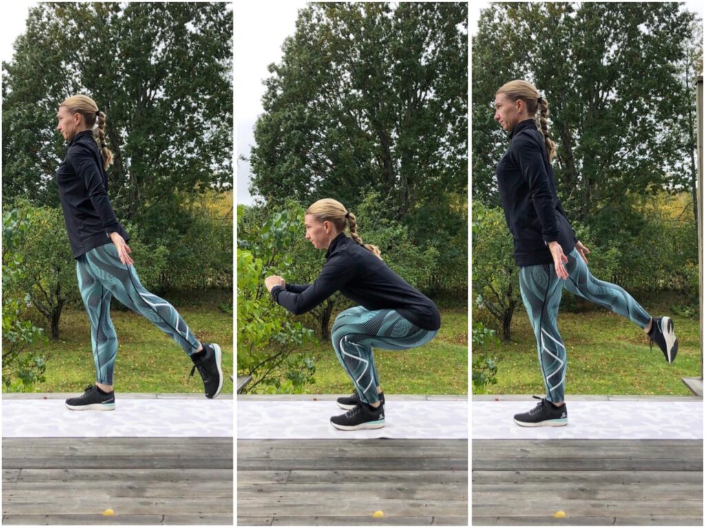 Squat med bakåtkick