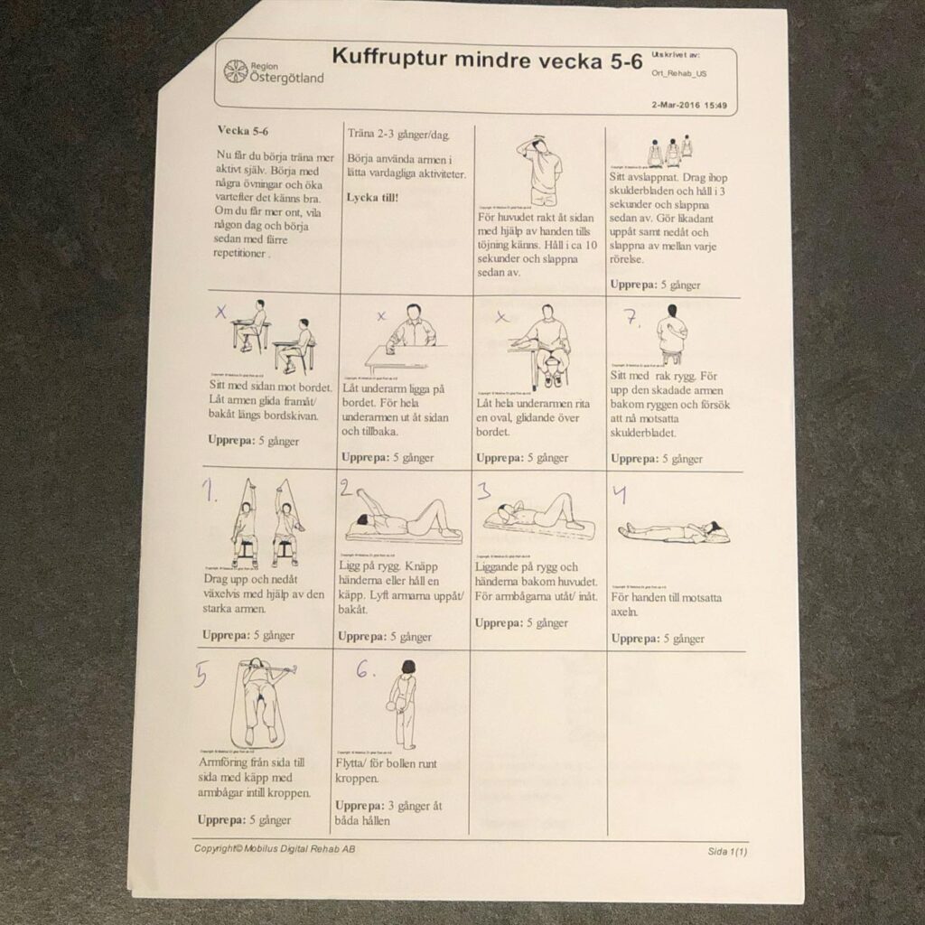 Rehabövningar vecka 5-6
