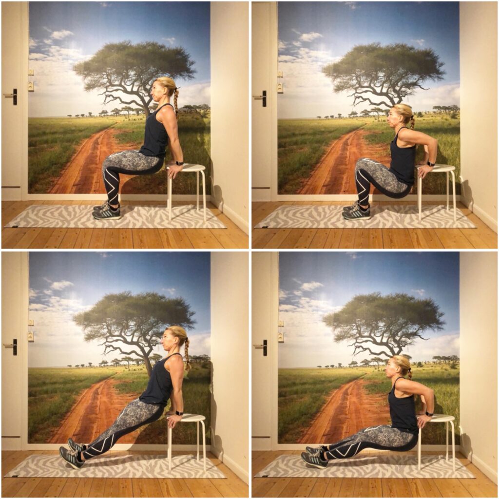 Triceps dips på stol