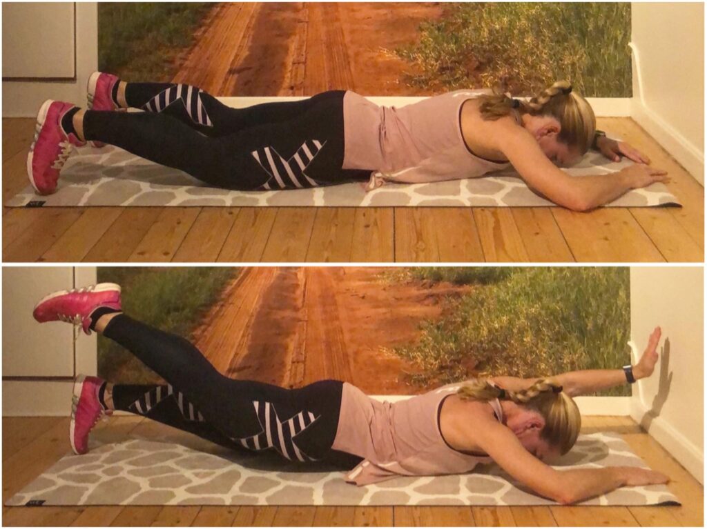 Diagonallyft höger ben