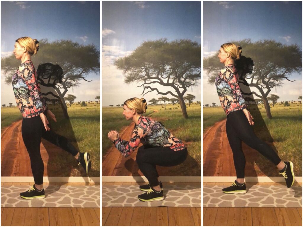 Squat med bakåtkick