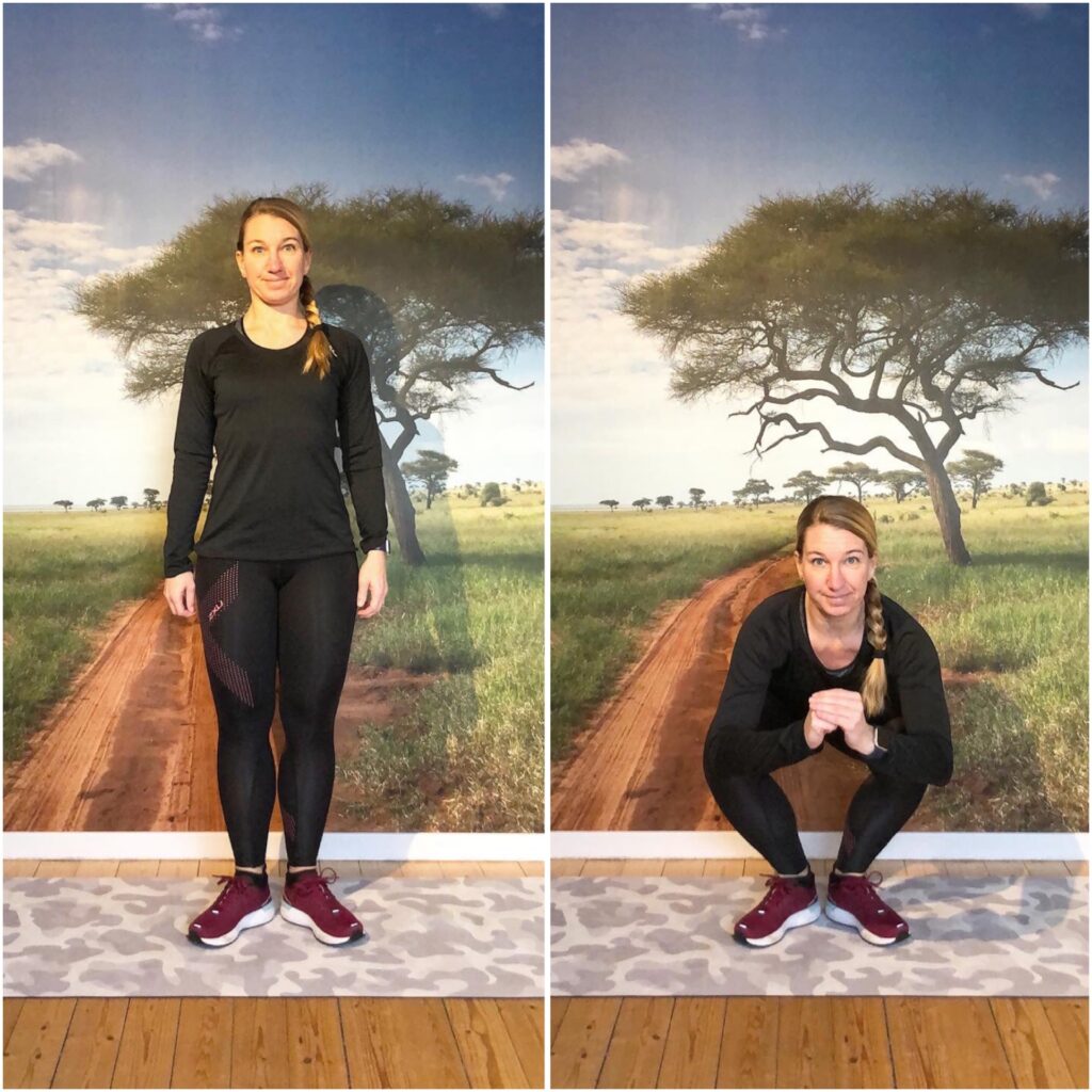 Squats med hälarna ihop