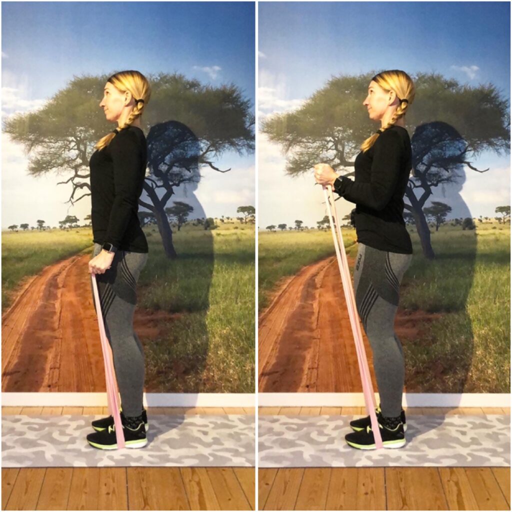 Biceps med gummiband