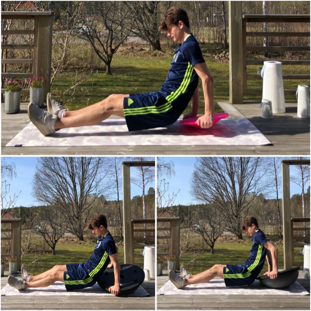 Tricepsvickningar på balansplatta