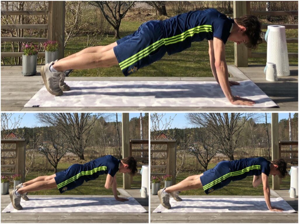 Planka med axelklapp