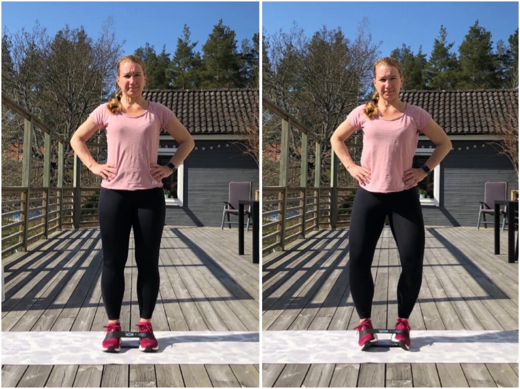 Fotstyrka med gummiband