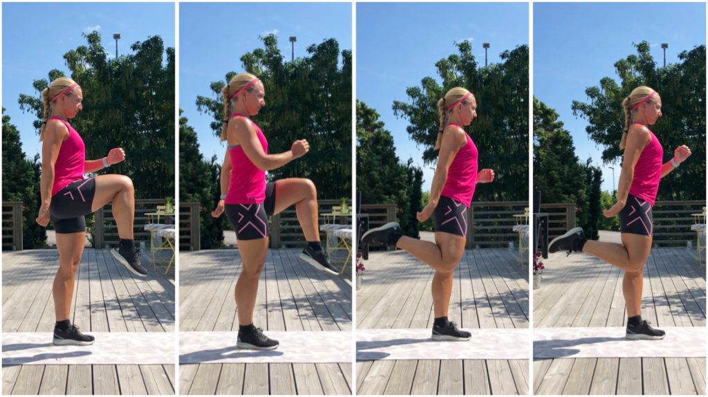 Höga knän och hälkick