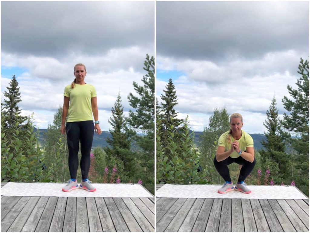 Squats med hälarna ihop