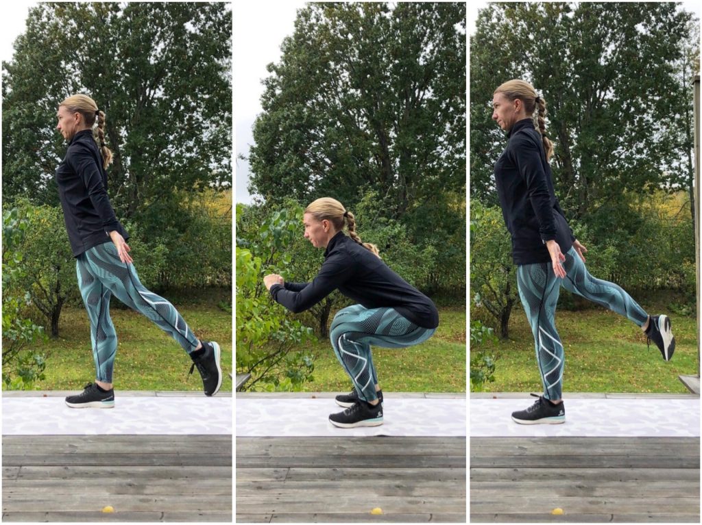 Squat med bakåtkick