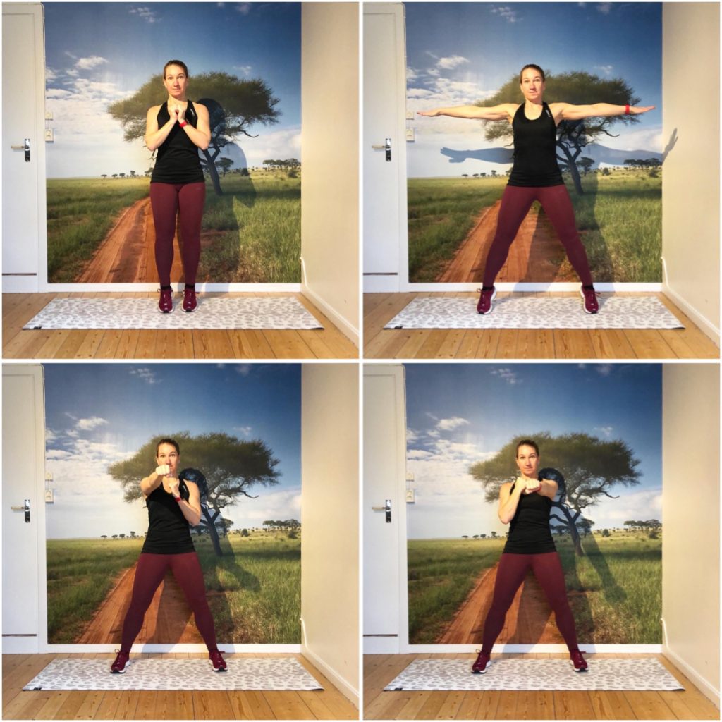 jumping jacks med boxslag