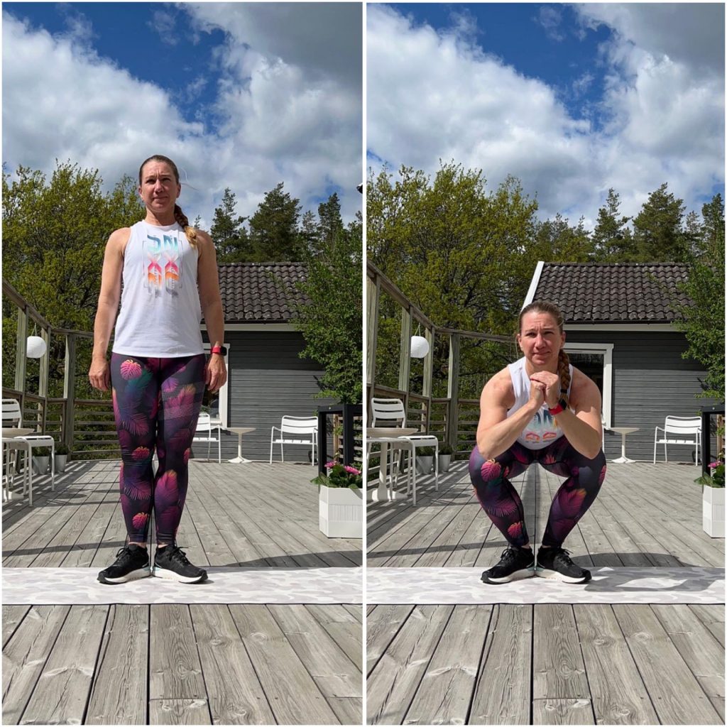 Squats med hälarna ihop