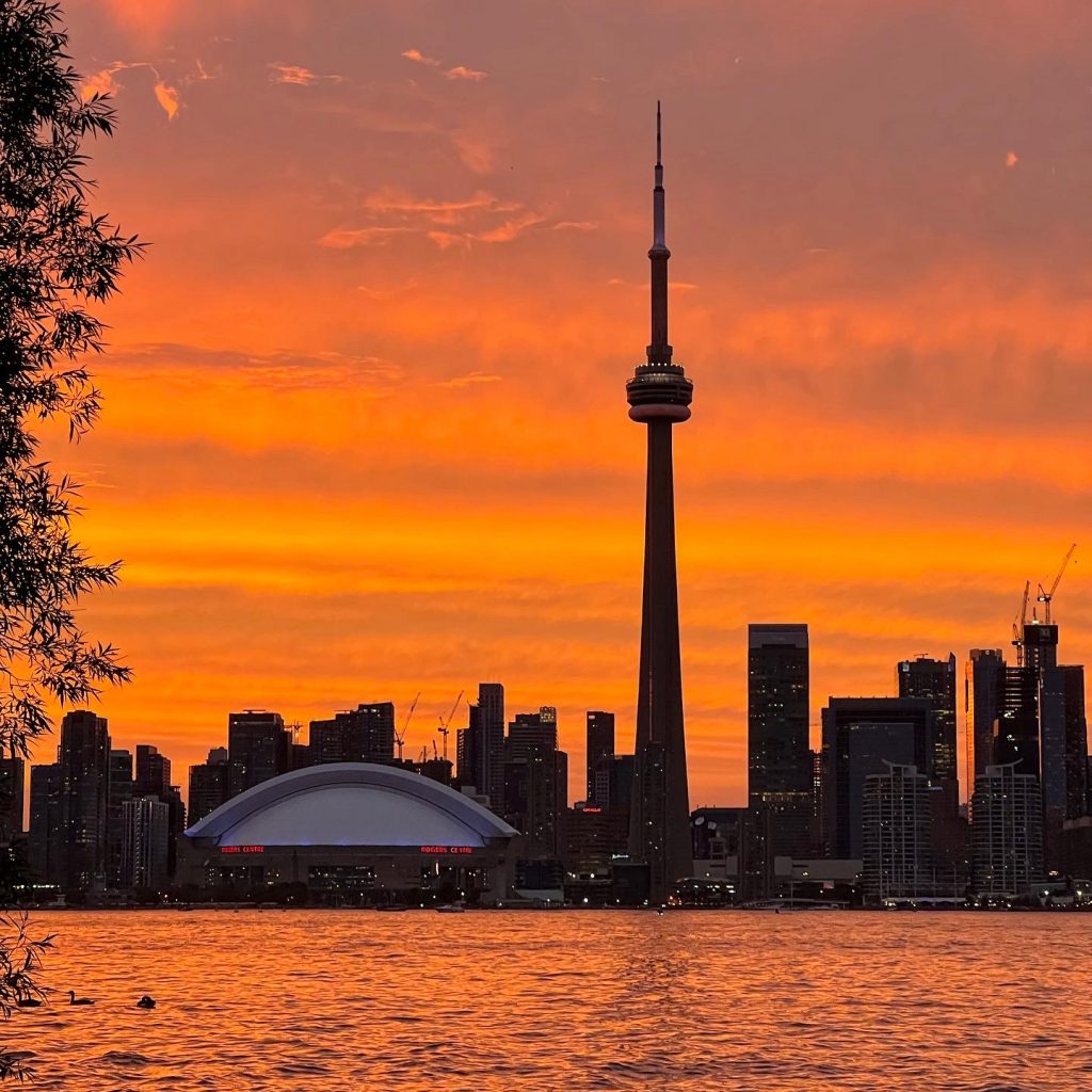 Toronto skyline i mörker