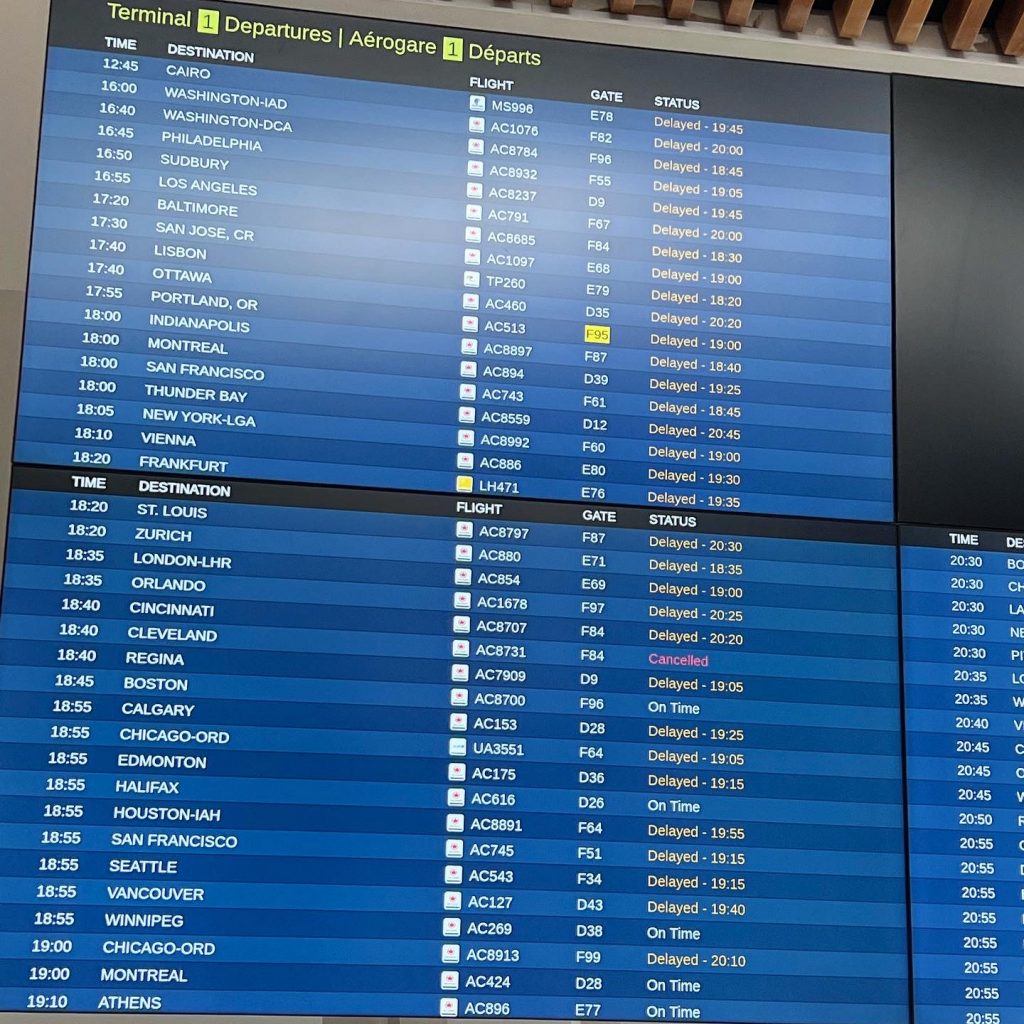 Alla flyg försenade