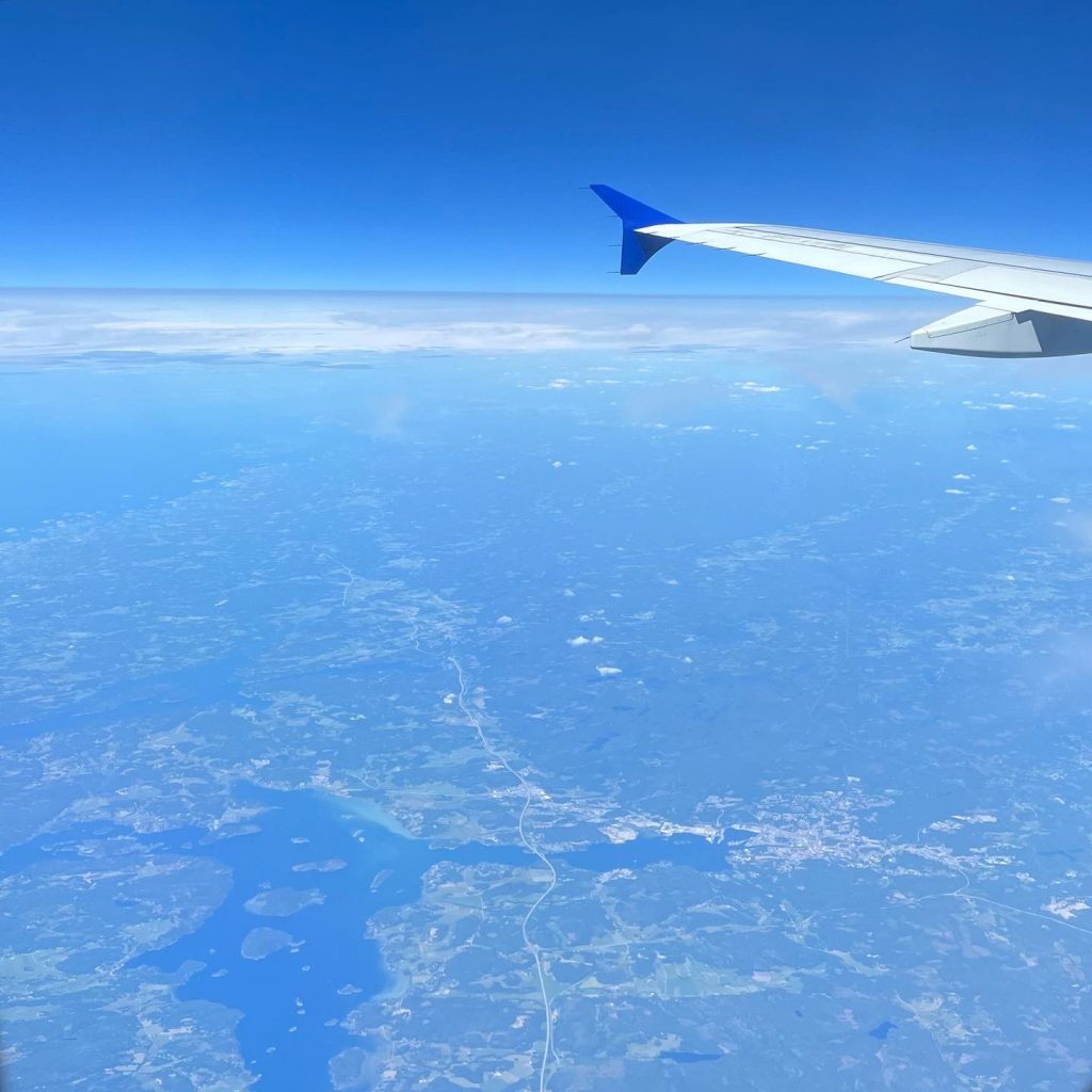 Inflygning över Sverige