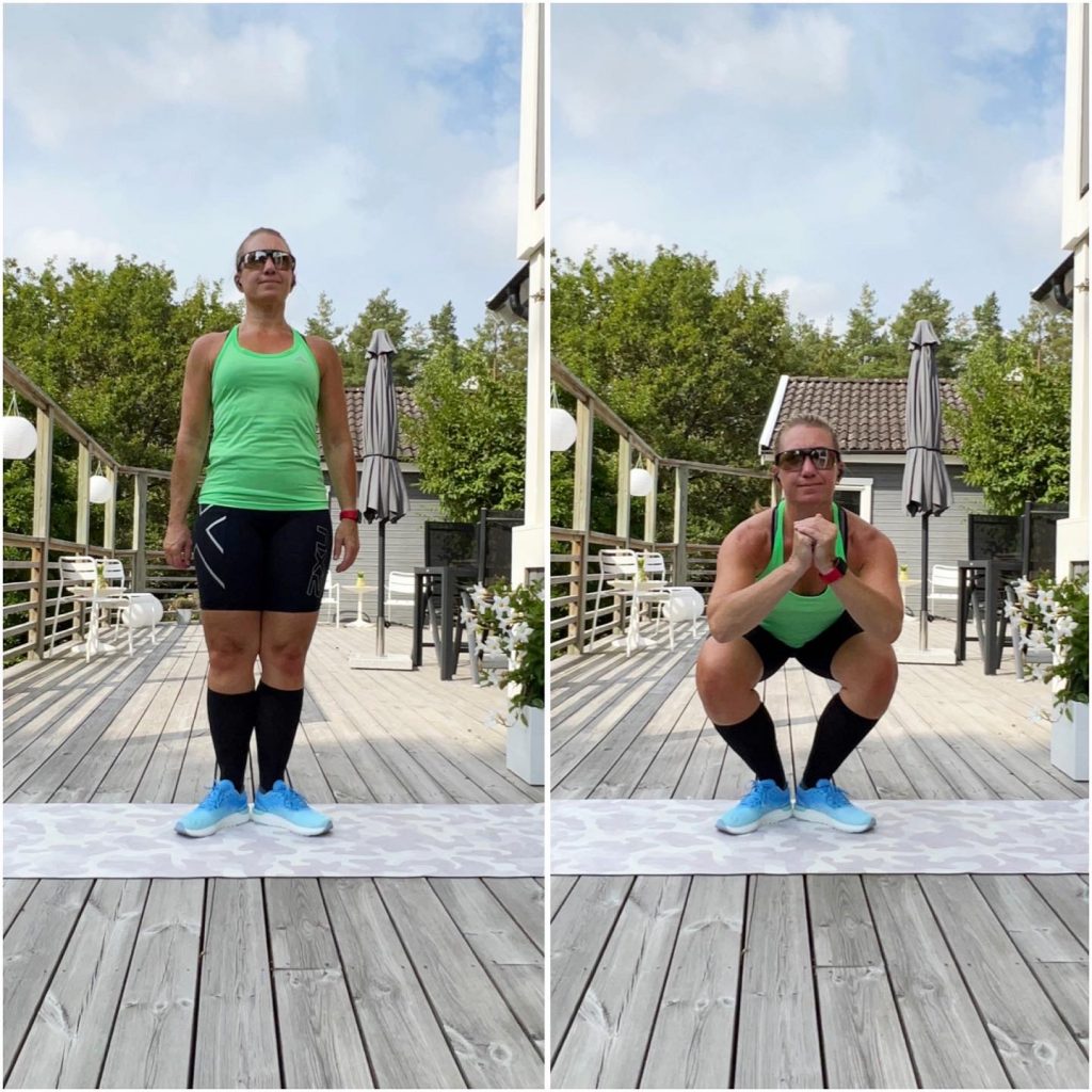 Squats med hälarna ihop