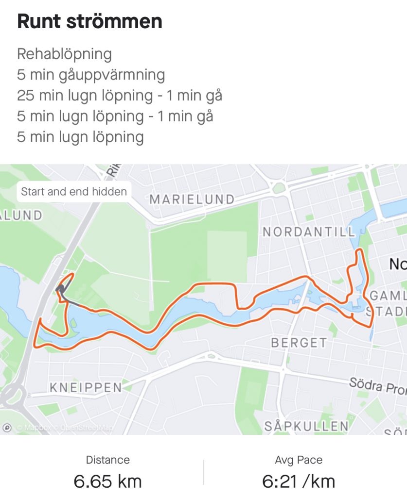 Löprunda runt strömmen