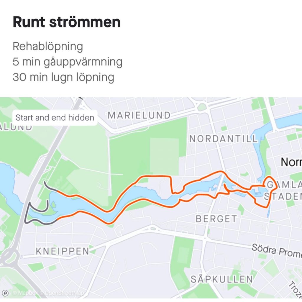 Löpning rund strömmen