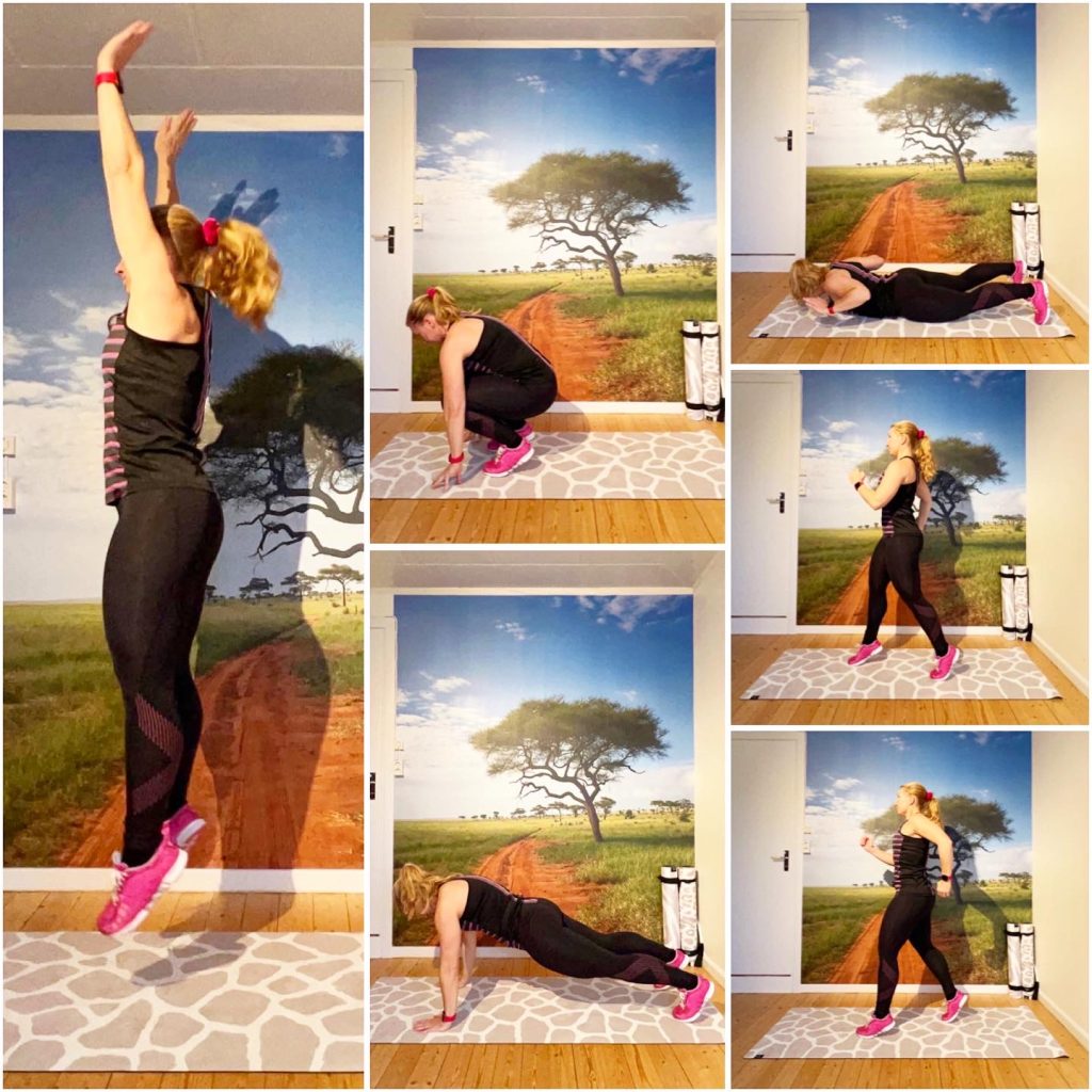 Burpees med skidhopp