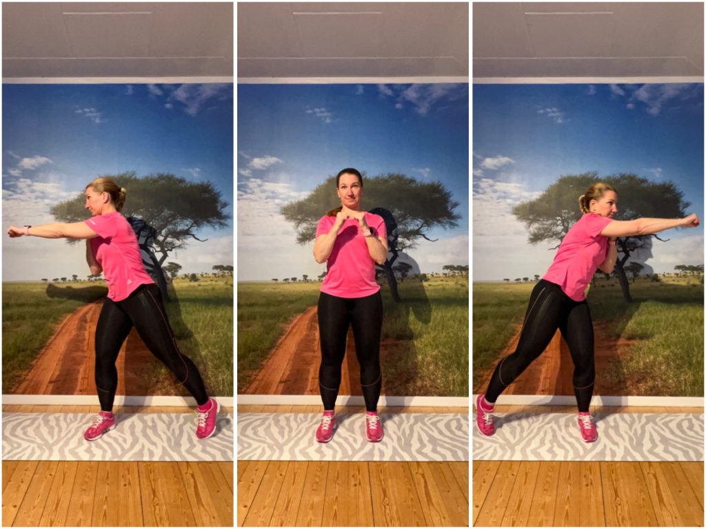 Boxslag åt sidan med hopp