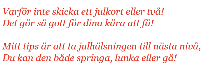 julord - SportHälsas julkalender lucka #19 - Orientera din julhälsning!
