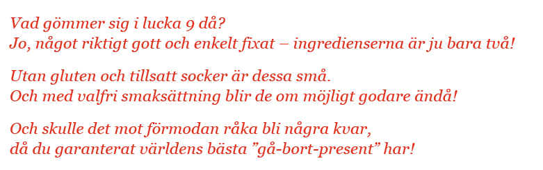 text - SportHälsas julkalender lucka #9 - Fantastisk ischoklad!