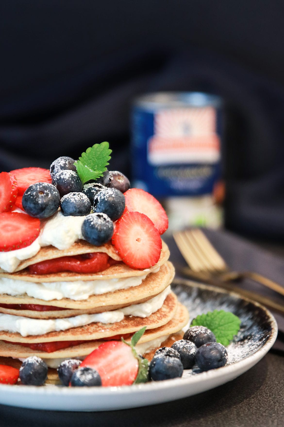 Vegansk och glutenfri pannkakstårta