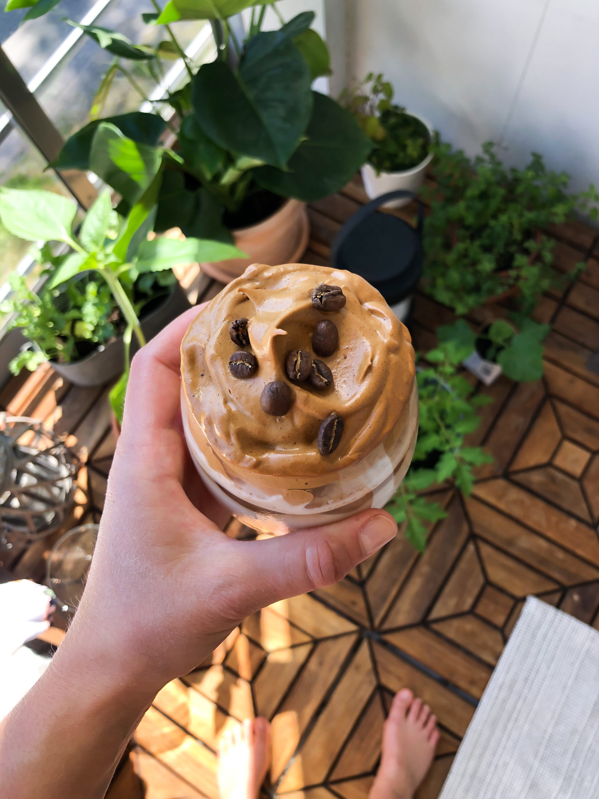 Sockerfri dalgona coffe 