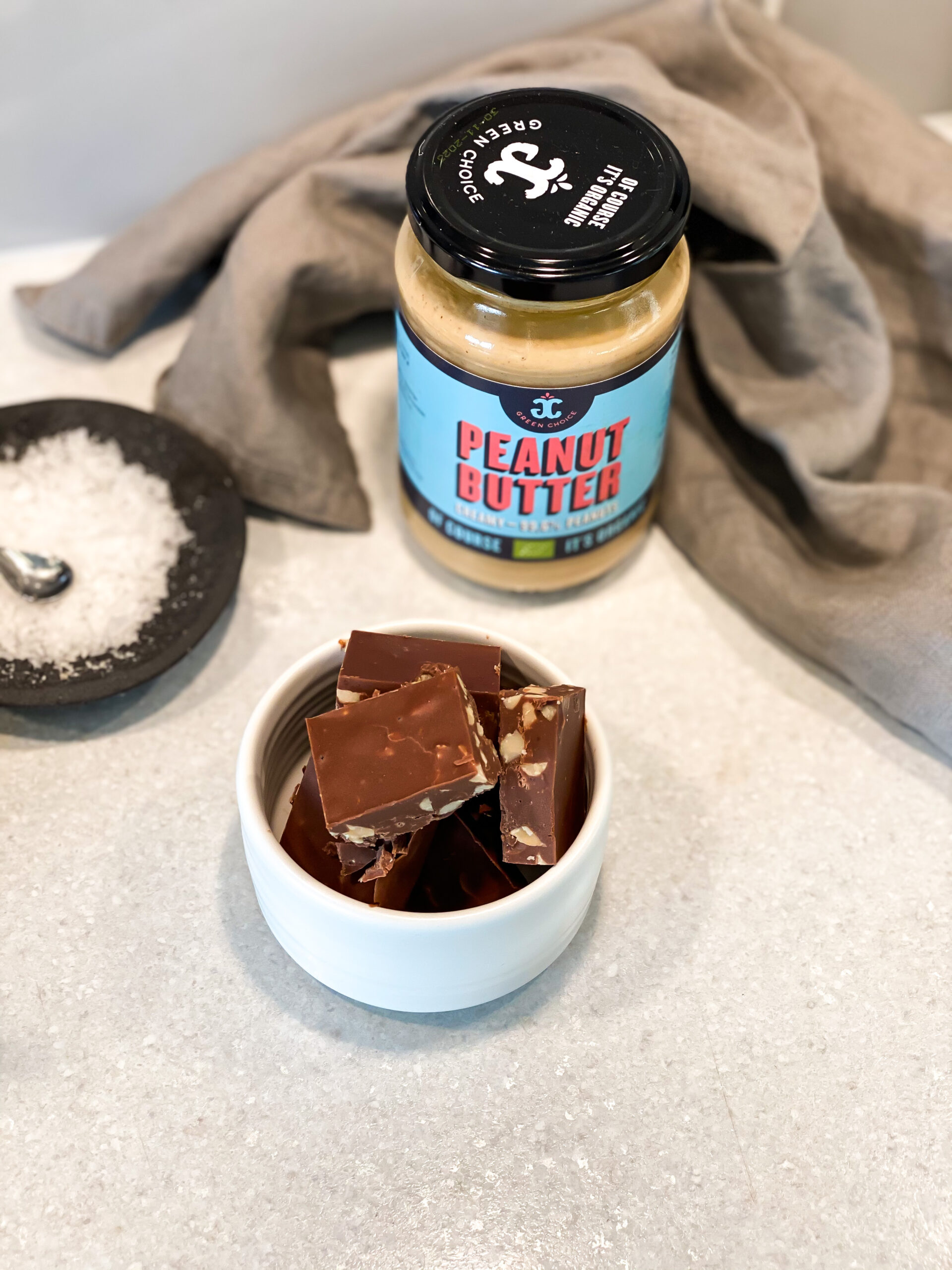 choklad- och jordnötsfudge