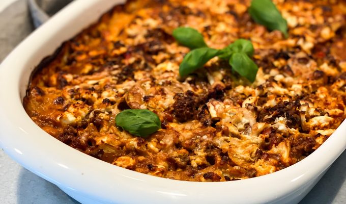 moussaka med fetaost