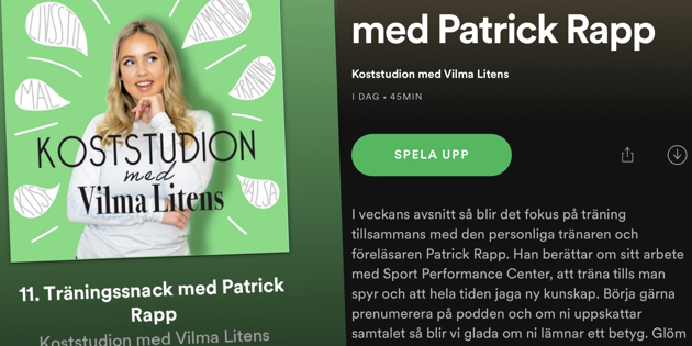 podcast-patrick-rapp-vilma-litens-koststudion-sporthälsa - podcast