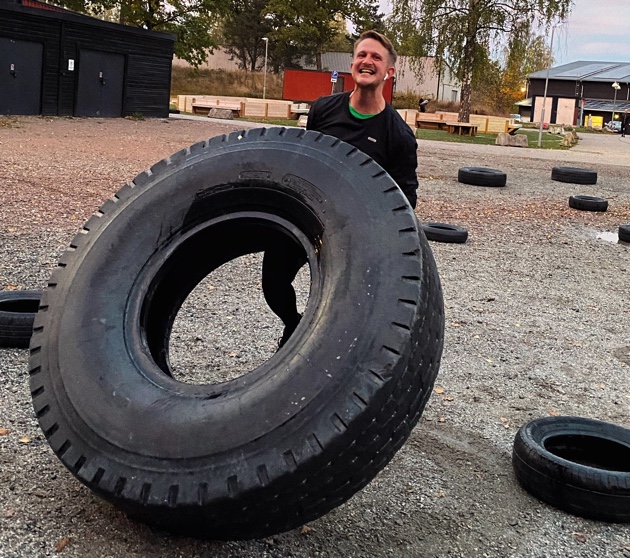 patrick-rapp-välter-däck - träning