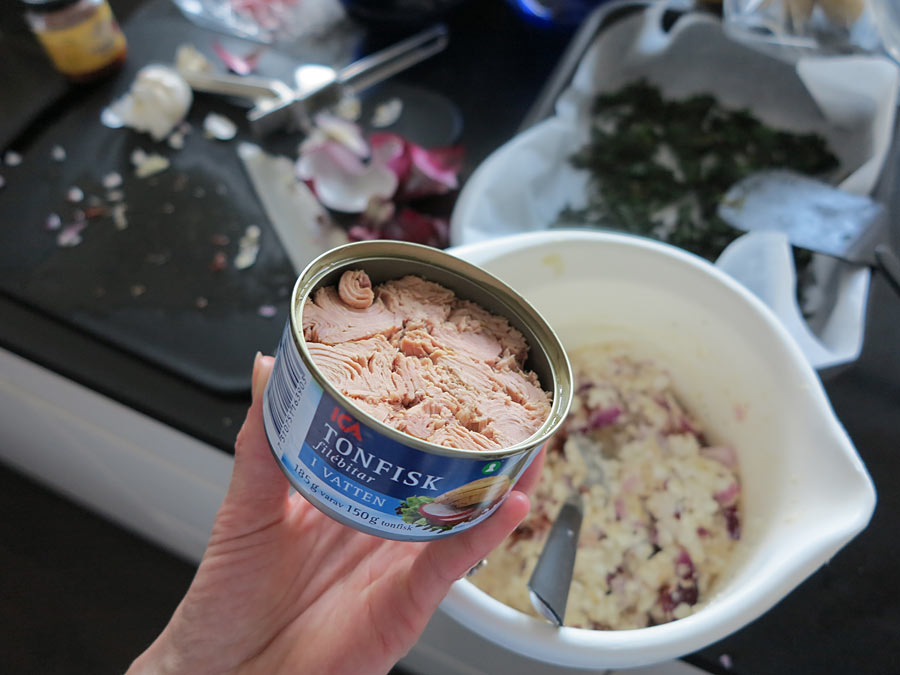tonfisk_laga tonfisk_laga - Tonfisk-, feta- och spenatgratäng