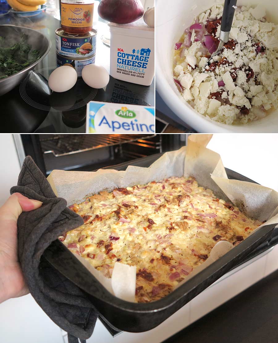 tonfiskgratang_ingr tonfiskgratang_ingr - Tonfisk-, feta- och spenatgratäng