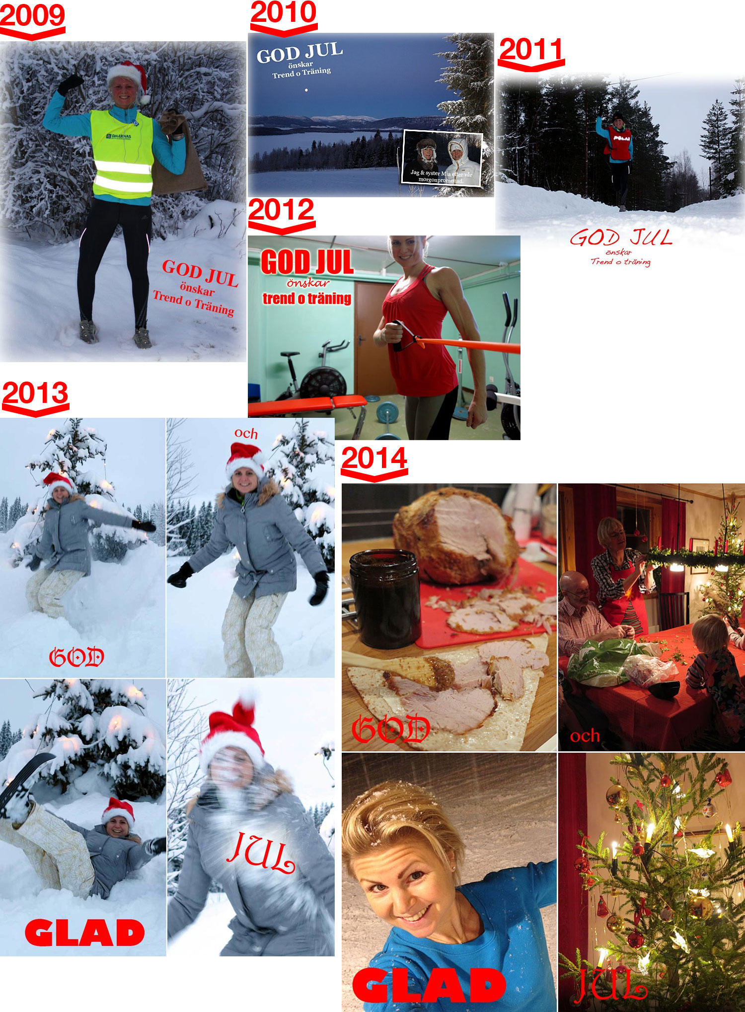 Julhälsningar 2009-2014.