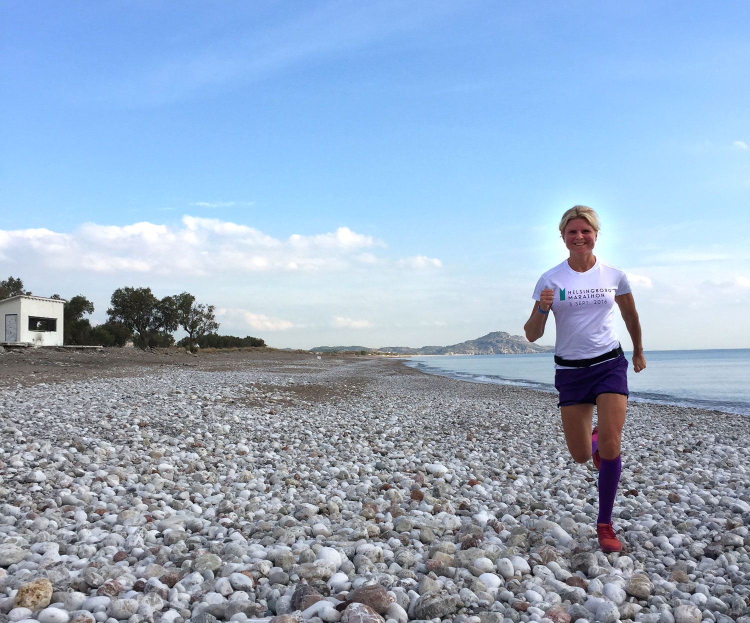 Löpning på Mythos Beach /Anna Lissjanis