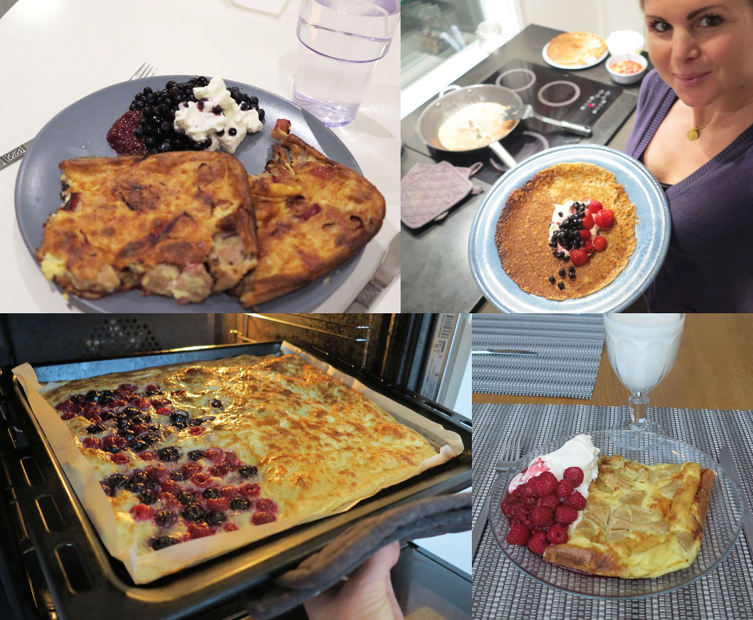 Pannkaka i 4 varianter.