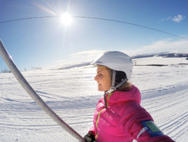 Anna Lissjanis åker lift