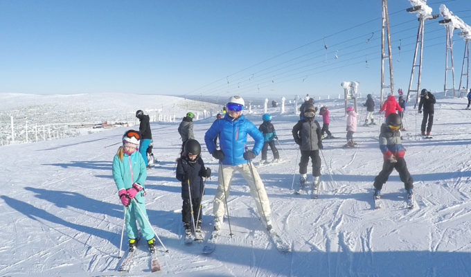 skidåkning på Högfjället