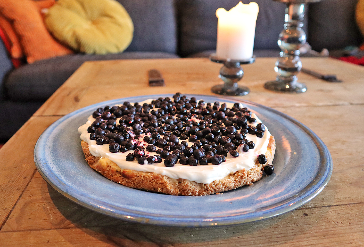 sockerfri blåbärscheesecake